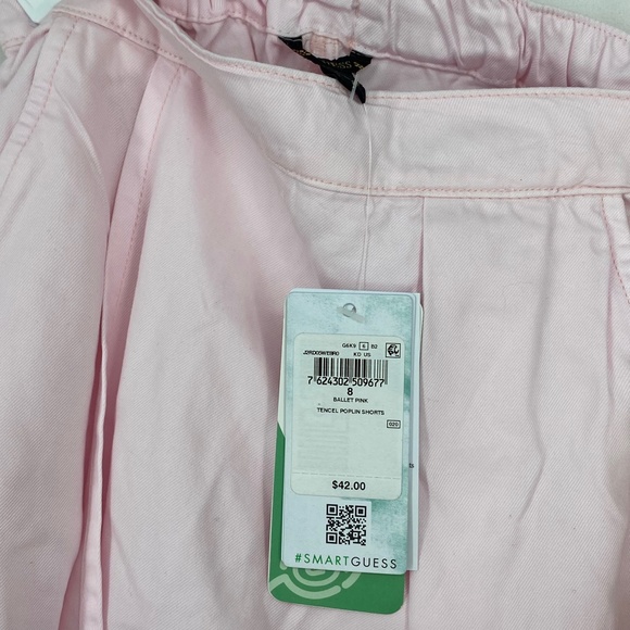 Guess Girls Size 8 Skort Shorts Light Ballet Pink Tencel Poplin Side Zip Pockets - Picture 5 of 11